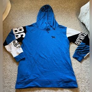 “PINK” blue hoodie